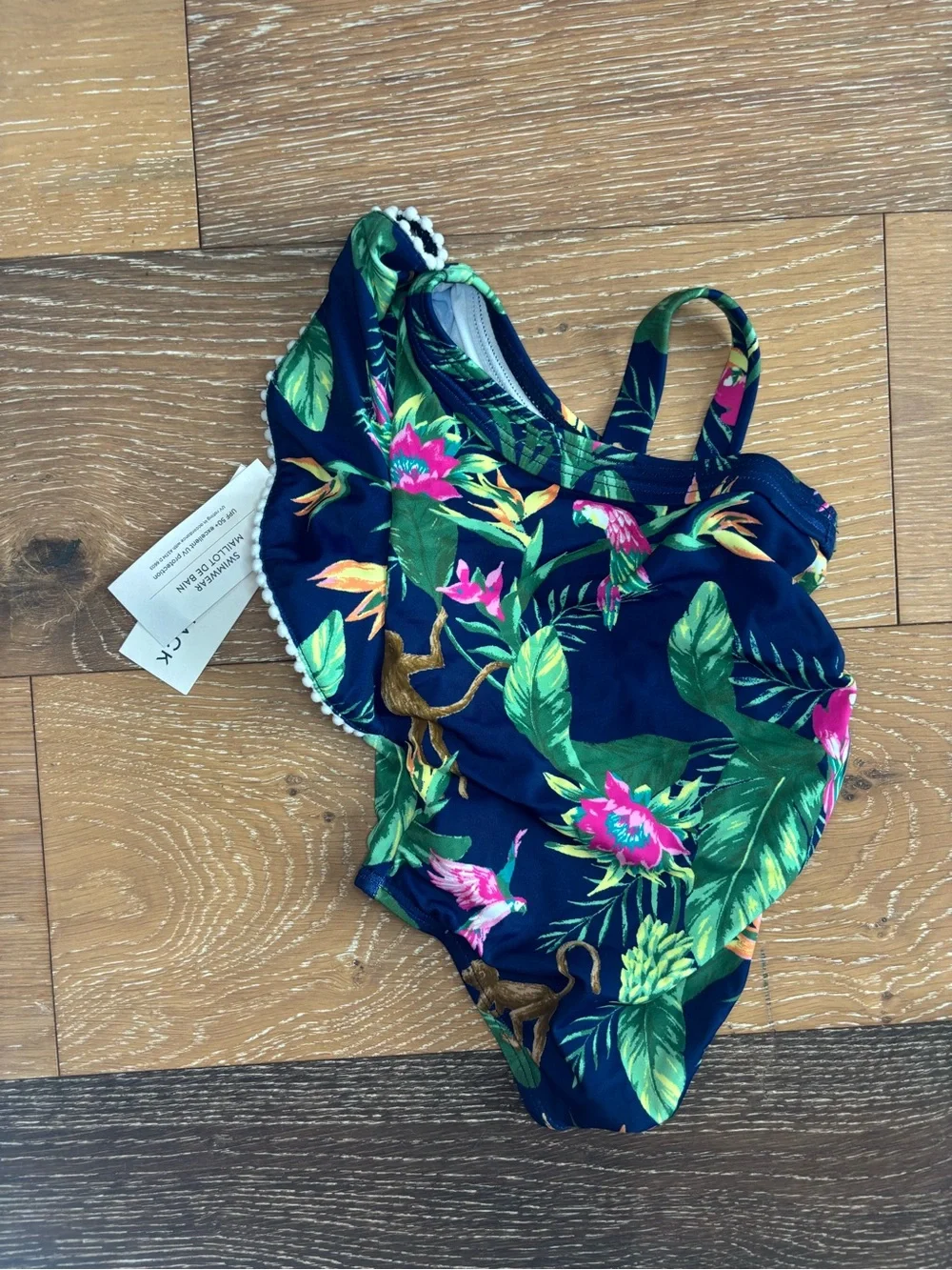 Janie and Jack Tropical Monkey Ruffle Swimsuit NWT 6-12M UPF 50+